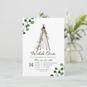 Wild One Tepee eerste verjaardag uitnodiging (Staand voorkant)