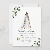 Wild One Tepee eerste verjaardag uitnodiging (Voorkant)