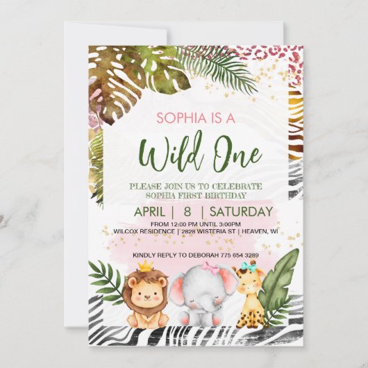Wild One Theme Birthday Uitnodiging (Voorkant)