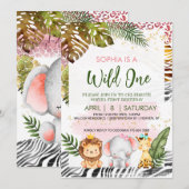 Wild One Theme Birthday Uitnodiging (Voorkant / Achterkant)