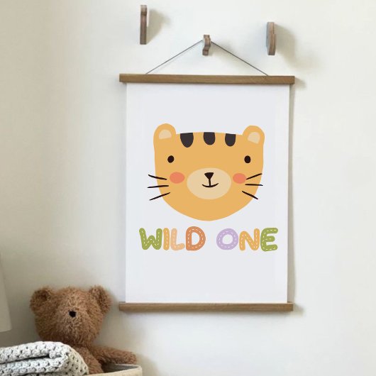 Wild One Tiger Baby Nursery Hangend Wandkleed