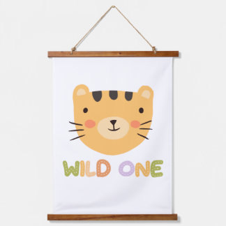 Wild One Tiger Baby Nursery Hangend Wandkleed