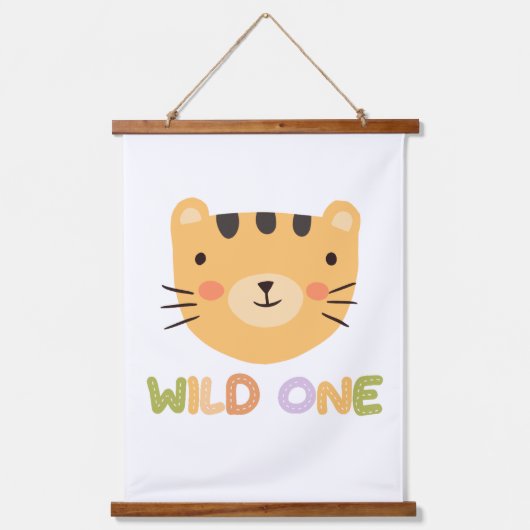 Wild One Tiger Baby Nursery Hangend Wandkleed (Voorkant)