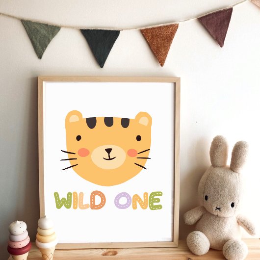Wild One Tiger Baby Nursery Poster