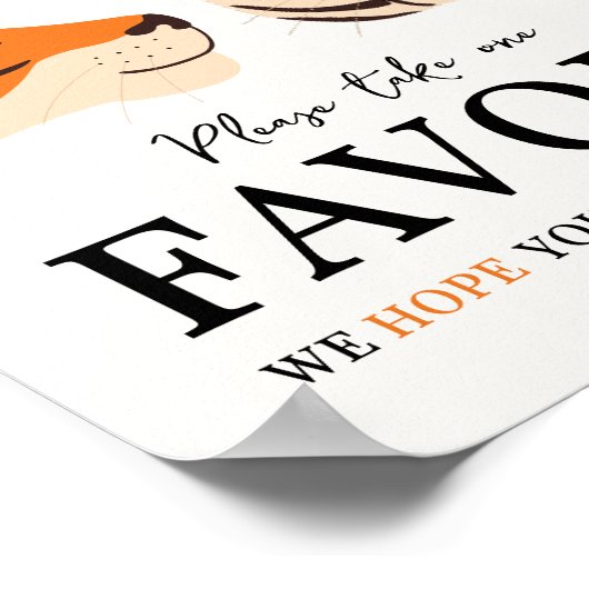 Wild One Tiger Boy's Help Jezelf Om Teken Favoriet Poster (Hoek)