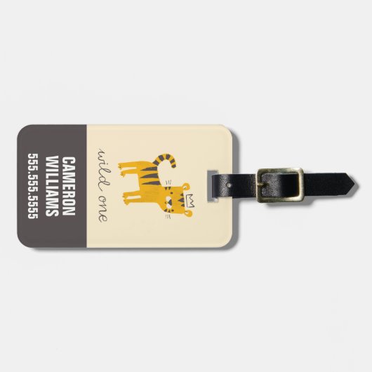 Wild One Tiger Cat Bagagelabel (Voorkant horizontaal)