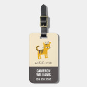 Wild One Tiger Cat Bagagelabel (Voorkant verticaal)