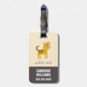 Wild One Tiger Cat Bagagelabel (Achterkant verticaal)