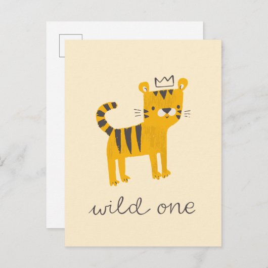 Wild One Tiger Cat Briefkaart (Voorkant / Achterkant)