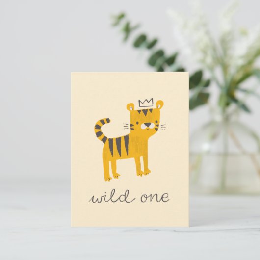 Wild One Tiger Cat Briefkaart (Staand voorkant)