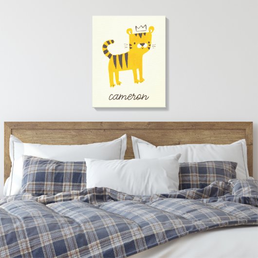 Wild One Tiger Cat Canvas Afdruk (Insitu (Slaapkamer))