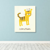 Wild One Tiger Cat Canvas Afdruk (Insitu (Houten vloer))