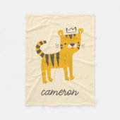 Wild One Tiger Cat Fleece Deken (Voorkant)