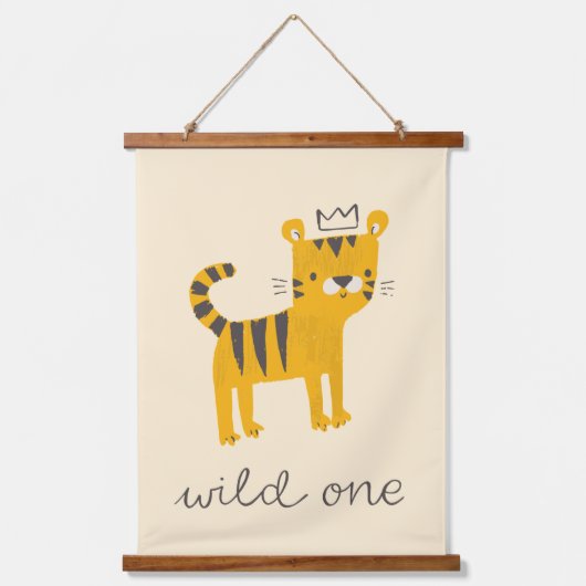 Wild One Tiger Cat Hangend Wandkleed (Voorkant)
