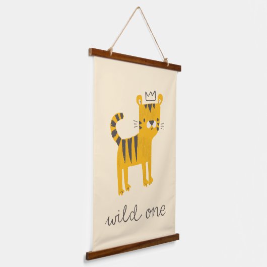 Wild One Tiger Cat Hangend Wandkleed (Gebogen)