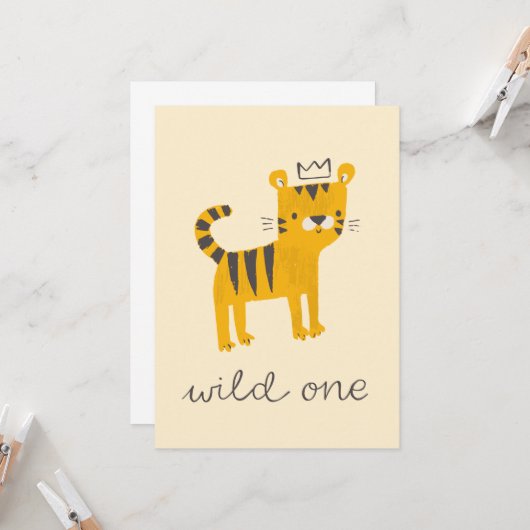 Wild One Tiger Cat Kaart (Voorkant / Achterkant in situ)