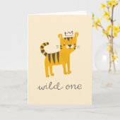 Wild One Tiger Cat Kaart (Gele Bloem)