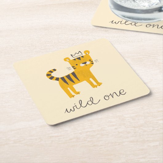 Wild One Tiger Cat Kartonnen Onderzetters (Schuin)