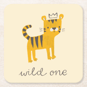 Wild One Tiger Cat Kartonnen Onderzetters