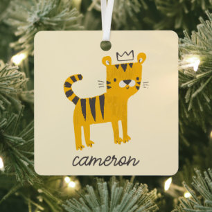 Wild One Tiger Cat Metalen Ornament