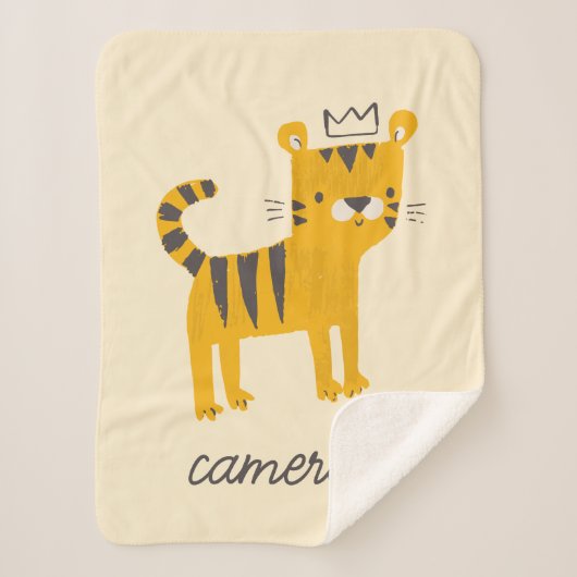 Wild One Tiger Cat Sherpa Deken (Voorkant)