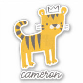 Wild One Tiger Cat Sticker (Voorkant)