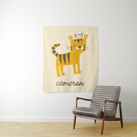 Wild One Tiger Cat Wandkleed (In situ)