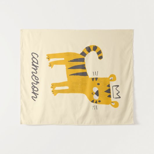 Wild One Tiger Cat Wandkleed (Voorkant (horizontaal))