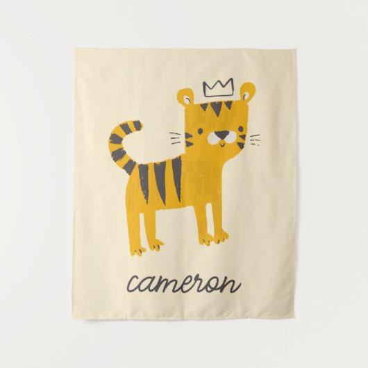 Wild One Tiger Cat Wandkleed (Voorkant)