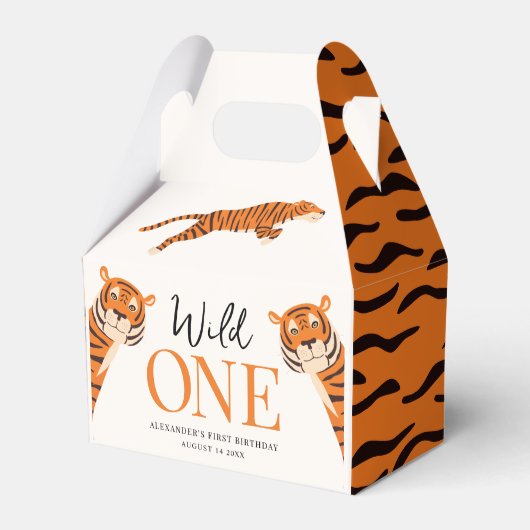 Wild One Tiger Kinderverjaardag Favoriete Box Bedankdoosjes (Voorkant Zijde)