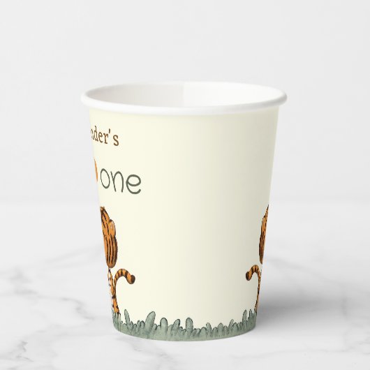 Wild One Tiger Oerwoud 1e Verjaardag Papieren Bekers (Links)