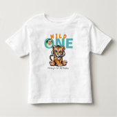 Wild ONE Tijger Eerste Verjaardagskleding Jongens  Kinder Shirts (Voorkant)