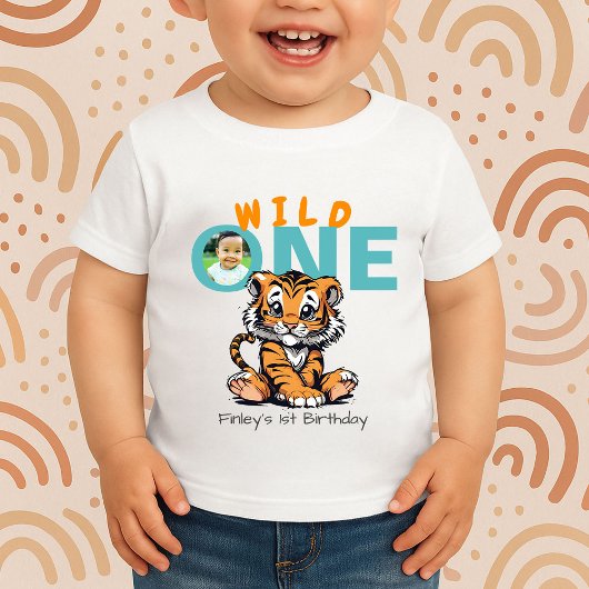 Wild ONE Tijger Eerste Verjaardagskleding Jongens  Kinder Shirts