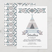 Wild One Tipi Tribal Birthday Kaart (Voorkant / Achterkant)