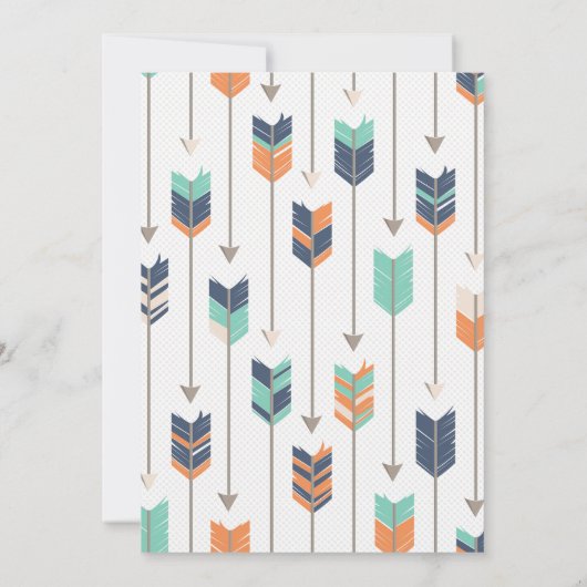 Wild ONE Tribal Arrows Verjaardagsfeest Blauw Groe Kaart (Achterkant)