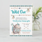 Wild One Tribal Beer Baby Shower Uitnodigingen (Staand voorkant)