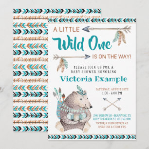 Wild One Tribal Beer Baby Shower Uitnodigingen