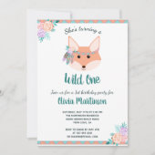 Wild One Tribal Boho Aztec Girl 1ste Birthday Part Kaart (Voorkant)