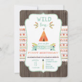 Wild One Tribal Boy Verjaardagsfeestje Uitnodiging (Voorkant)
