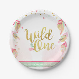 Wild One Tribal Gold Eerste Verjaardag Papier Bord