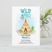 Wild One Tribal Tipi Boy Verjaardag Kaart (Staand voorkant)