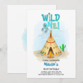 Wild One Tribal Tipi Boy Verjaardag Kaart (Voorkant / Achterkant)