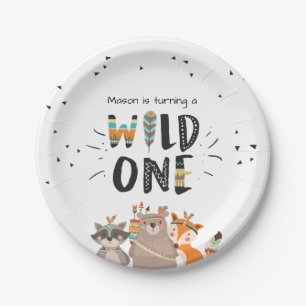 Wild One Tribal Woodland verjaardagspapier Borden Papieren Bordje