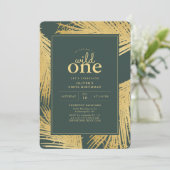 Wild One Tropical Donkergroen Verjaardagsfeest Kaart (Staand voorkant)