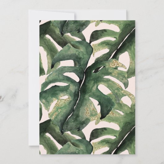 Wild One Tropical Greenery 1st Birthday Kaart (Achterkant)