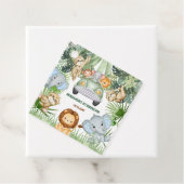 Wild One Tropical Jungle Animals Birthday Bedankjes Labels (In situ)