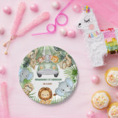 Wild One Tropical Jungle Animals Birthday Papieren Bordje (Feest)