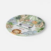 Wild One Tropical Jungle Animals Birthday Papieren Bordje (Gekanteld)