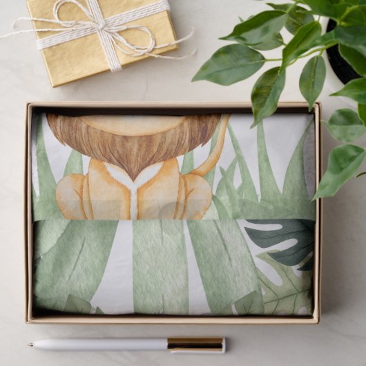 Wild One Tropical Jungle Animals Birthday Tissuepapier (Geschenk)