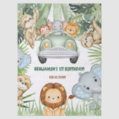 Wild One Tropical Jungle Animals Birthday Tissuepapier (Voorkant)